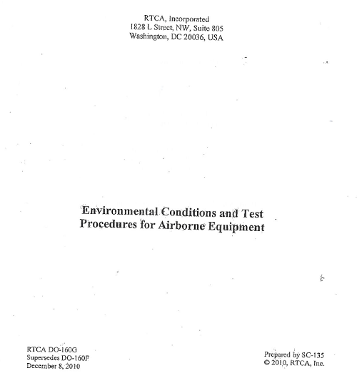 RTCA/DO-160E/F/G机载设备环境条件和试验程序